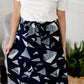 Navy Abstract A-Line Midi Skirt - FINAL SALE Skirts