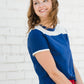 Navy and White Striped Campus Tee - FINAL SALE Tops