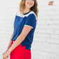 Navy and White Striped Campus Tee - FINAL SALE Tops