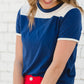Navy and White Striped Campus Tee - FINAL SALE Tops
