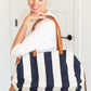 Navy and White Striped Satchel Accessories