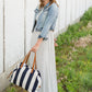 Navy and White Striped Satchel Accessories