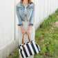 Navy and White Striped Satchel Accessories