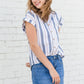 Navy and White Striped Tee - FINAL SALE Tops