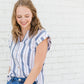 Navy and White Striped Tee - FINAL SALE Tops