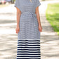Navy and White Striped Tie Midi Dress Dresses