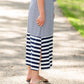 Navy and White Striped Tie Midi Dress Dresses