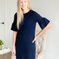 Navy Bell Sleeve Midi Dress - FINAL SALE Dresses