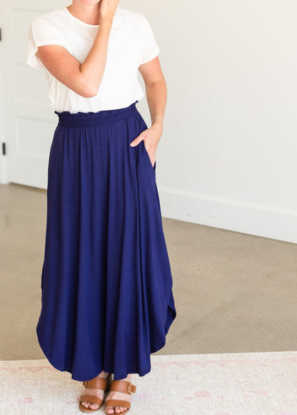 Navy Blue Jersey Maxi Skirt - FINAL SALE Skirts