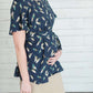Navy Feathered Top Tops
