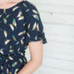 Navy Feathered Top Tops