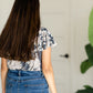 Navy Floral Flutter Sleeve Scoop Neck Tee - FINAL SALE Tops