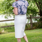 Navy Floral Flutter Sleeve Scoop Neck Tee - FINAL SALE Tops