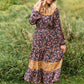Navy Floral Prairie Peasant Midi Dress - FINAL SALE Dresses