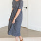 Navy Gingham Faux Button Up Midi Dress - FINAL SALE Dresses