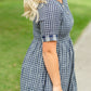 Navy Gingham Faux Button Up Midi Dress - FINAL SALE Dresses