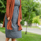 Navy Gingham Faux Button Up Midi Dress - FINAL SALE Dresses