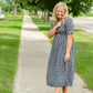 Navy Gingham Faux Button Up Midi Dress - FINAL SALE Dresses