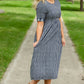 Navy Gingham Faux Button Up Midi Dress - FINAL SALE Dresses