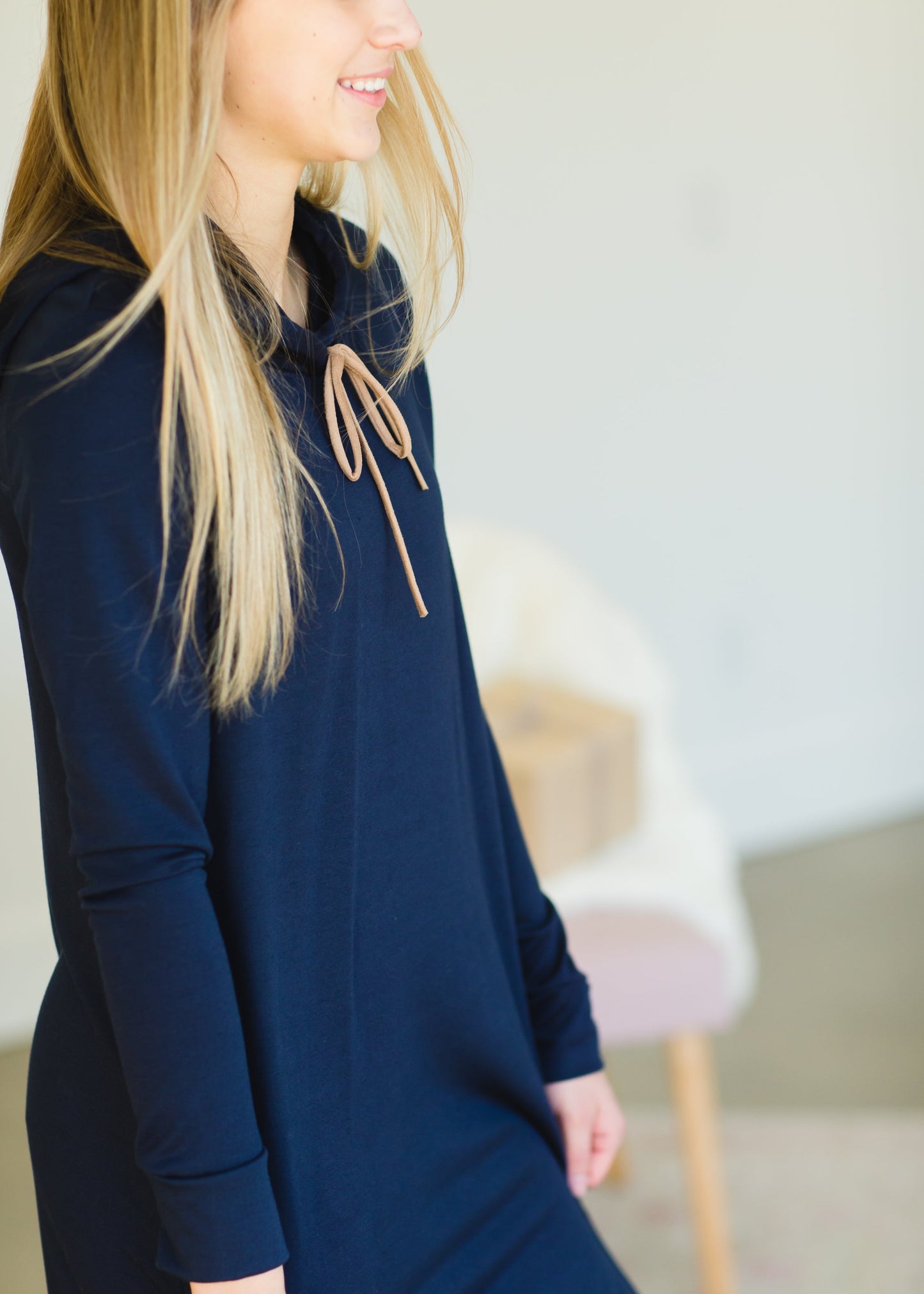 Navy Hooded Sweatshirt Dress - FINAL SALE Dresses