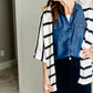 Navy + Ivory Yarn Kimono Sweater - FINAL SALE Tops