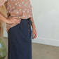 Navy Paper Bag Tie Waist Midi Skirt Skirts Pologram