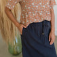 Navy Paper Bag Tie Waist Midi Skirt Skirts Pologram