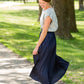 Navy Pleated High Waist Skirt - FINAL SALE Skirts