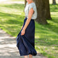 Navy Pleated High Waist Skirt - FINAL SALE Skirts