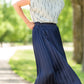 Navy Pleated High Waist Skirt - FINAL SALE Skirts