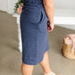 Navy Polka Dot Knit Midi Dress Dresses
