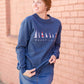 Navy Sailboat Crewneck Sweatshirt Tops