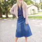 Navy Sleeveless Pleated Ruffle Top Tops VOY