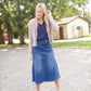 Navy Sleeveless Pleated Ruffle Top Tops VOY