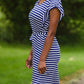 Navy Stripe Ruffle Sleeve Midi Dress - FINAL SALE Dresses