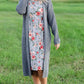 Navy Striped Floral Midi Dress - FINAL SALE Dresses
