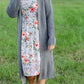 Navy Striped Floral Midi Dress - FINAL SALE Dresses