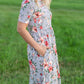 Navy Striped Floral Midi Dress - FINAL SALE Dresses