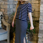Navy Striped Knit Top and Dress Set - FINAL SALE Dresses