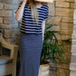 Navy Striped Knit Top and Dress Set - FINAL SALE Dresses