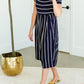 Navy Striped Midi Dress With Pockets Dresses