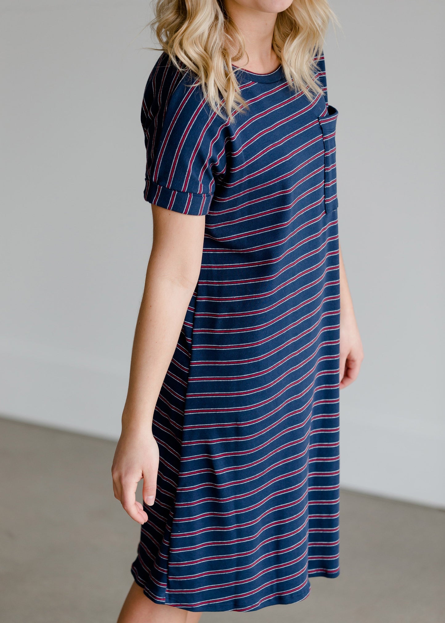 Navy Striped Tee Shirt Dress - FINAL SALE Dresses