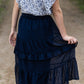 Navy Swiss Dot Tiered Midi Skirt - FINAL SALE Skirts