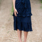 Navy Swiss Dot Tiered Midi Skirt - FINAL SALE Skirts