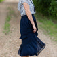 Navy Swiss Dot Tiered Midi Skirt - FINAL SALE Skirts