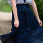 Navy Swiss Dot Tiered Midi Skirt - FINAL SALE Skirts