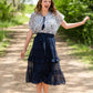 Navy Swiss Dot Tiered Midi Skirt - FINAL SALE Skirts
