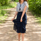 Navy Swiss Dot Tiered Midi Skirt - FINAL SALE Skirts