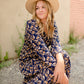Navy V-Neck Floral Paisley Print Long Sleeve Dress Dresses Hayden