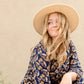 Navy V-Neck Floral Paisley Print Long Sleeve Dress Dresses Hayden